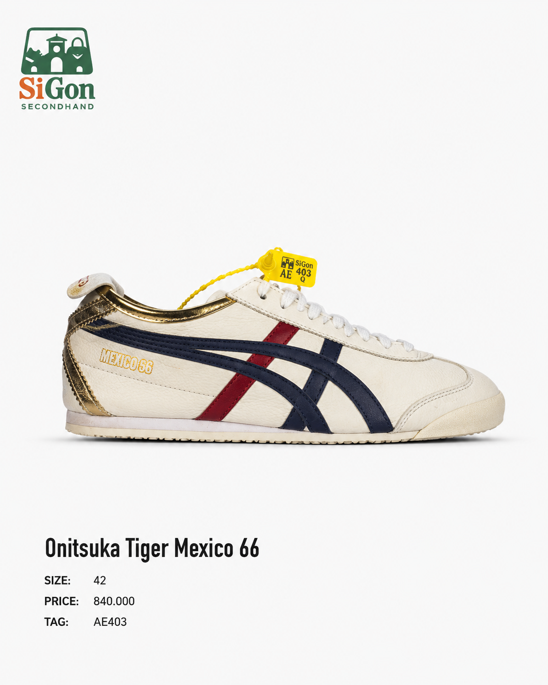 Onitsuka Tiger Mexico 66 - Size 42 - Mới 98%