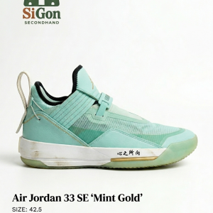 Nike Air Jordan 33 SE “Mint Gold” - Size 42.5 - Mới 90%