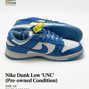 Nike Dunk Low "UNC" (Pre-Owned Condition) - Size 42 - Mới 95%