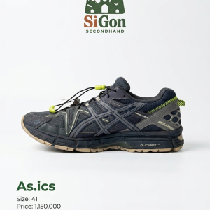 Asics Gel-Kahana 8 Dark Grey Lime - Size 41 - Độ mới 90%