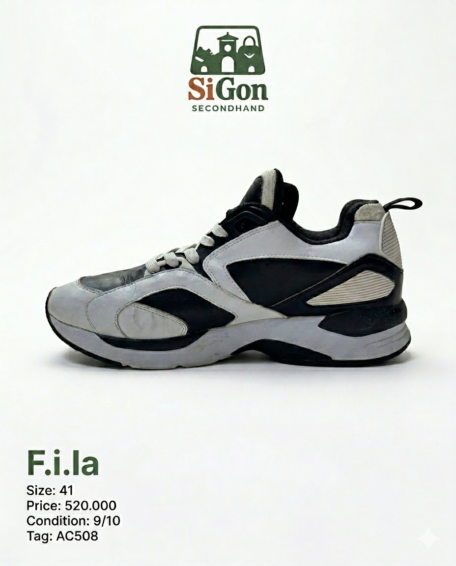 Fila Zagato Black White - Size 41 - Độ mới 90%