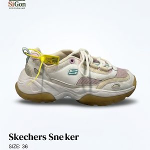 Skechers D'Lites 'White Pink Multi' - Size 36 - Độ mới 90%