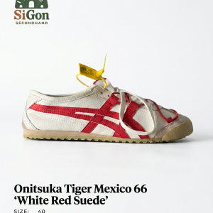 Onitsuka Tiger Mexico 66 "White Red Suede" - SIZE 40 - NEW 90%