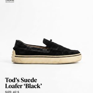Tod's Suede Loafer "Black" – SIZE 42.5 - NEW 90%