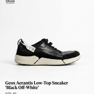 Geox Aerantis Low-Top Sneaker "Black / White / Off White" – SIZE 40 - NEW 90%