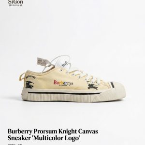 Burberry Prosum Knight Canvas Sneaker "Multicolor Logo" – SIZE 35 - NEW 90%