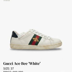 Gucci Ace Bee "White" – Size 37 - New 90%