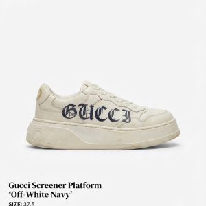 Gucci Screener Platform "Off-White Navy" – Size 37.5 - New 90%