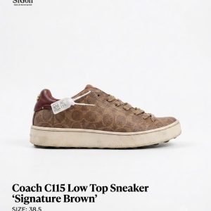 Coach C115 Low Top Sneaker "Signature Brown" – Size 38,5 - New 90%