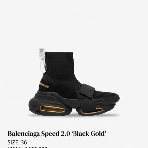 Balenciaga Speed 2.0 "Black Gold" – Size 36 - New 90%