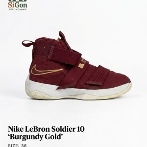 Nike LeBron Soldier 10 'Burgundy Gold' - Size 36 - Độ mới 85%