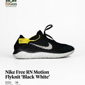 Nike Free RN Motion Flyknit 'Black White' - Size 36 - Độ mới 90%