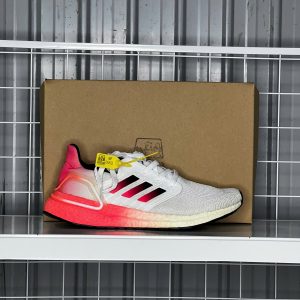 Adidas Ultraboost 20 White Solar Red - Size 42.5 - Độ mới 95%