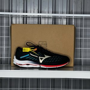 Mizuno Wave Rider 24 Black Metallic Gold - Size 40.5 - Độ mới 95%