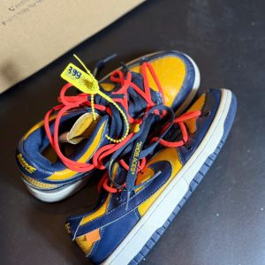 Nike Dunk Low Off-White University Gold Midnight Navy - Size 37 - Độ mới 90%