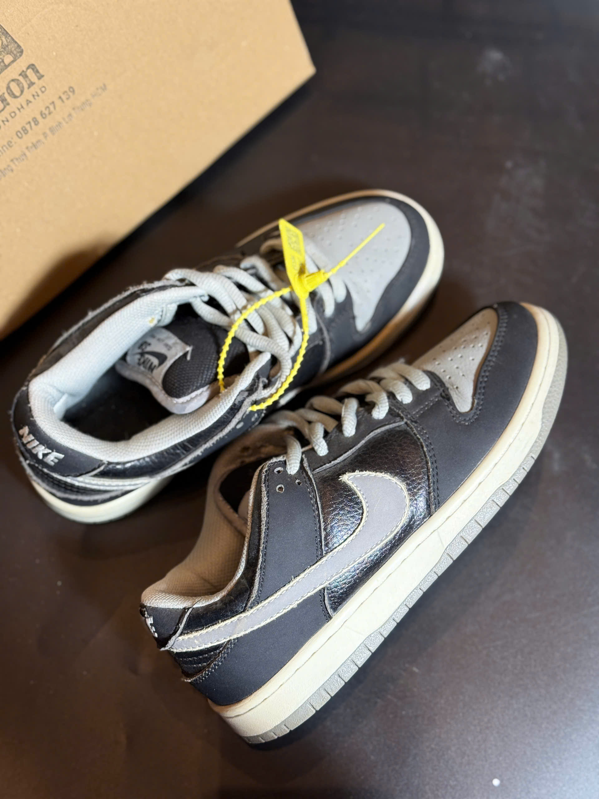Nike SB Dunk Low "Shadow Grey Black" - Size 37.5 - Độ mới 90%