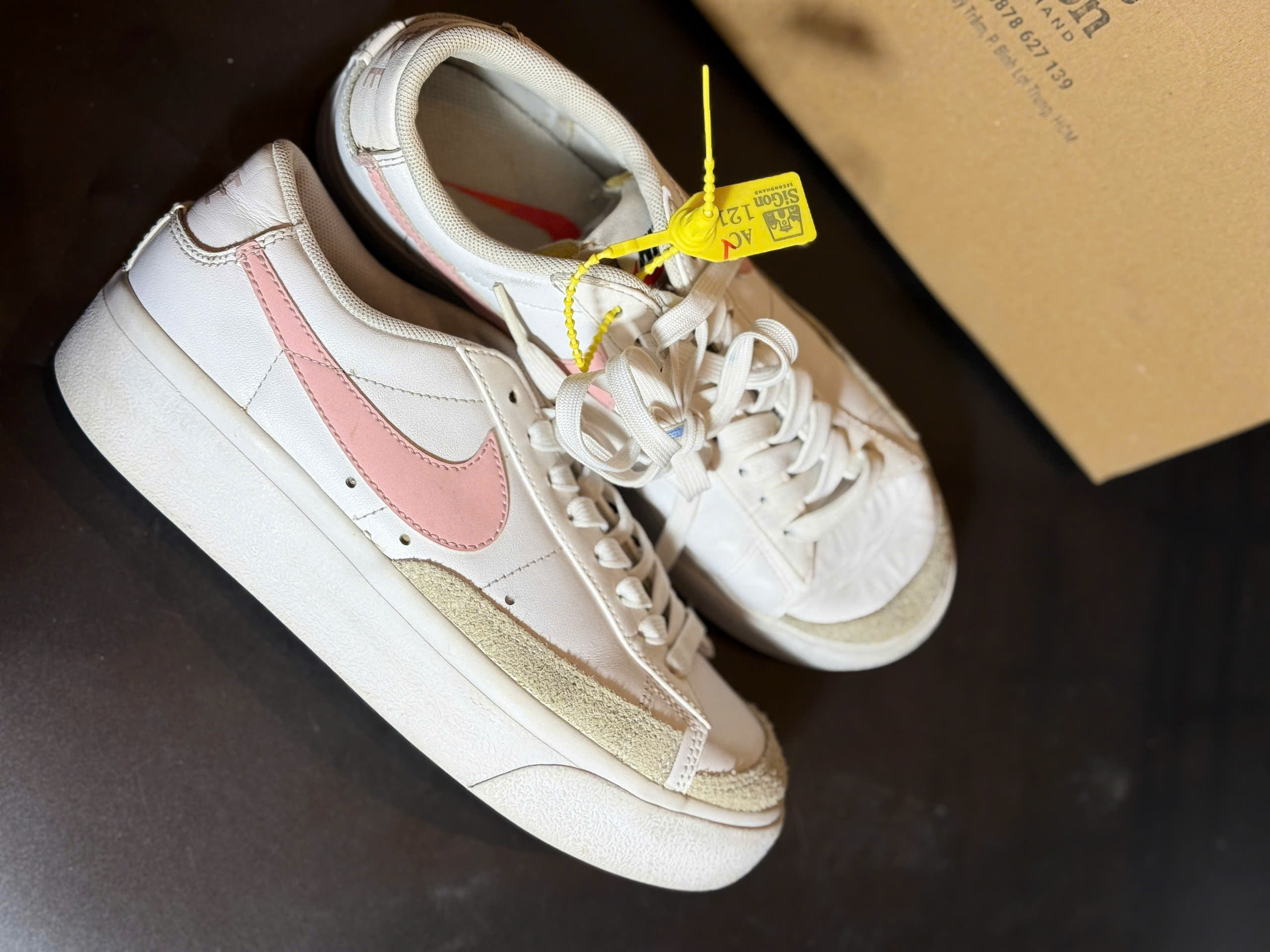 Nike Blazer Low Platform "White Pink Foam" - Size 37 - Độ mới 90%