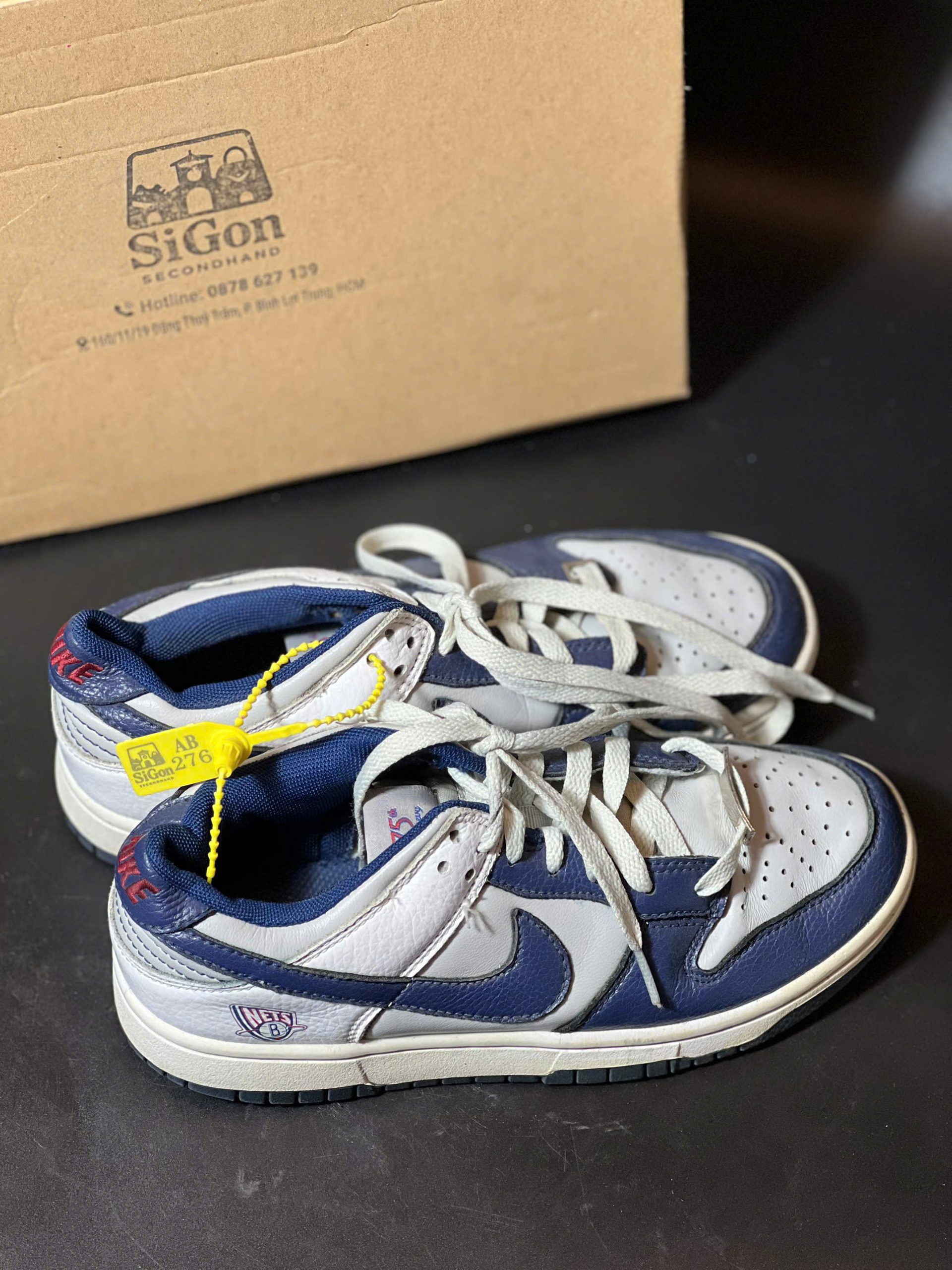 Nike Dunk Low NBA 75th Anniversary "Brooklyn Nets" - Size 36,5 - Độ mới 90%