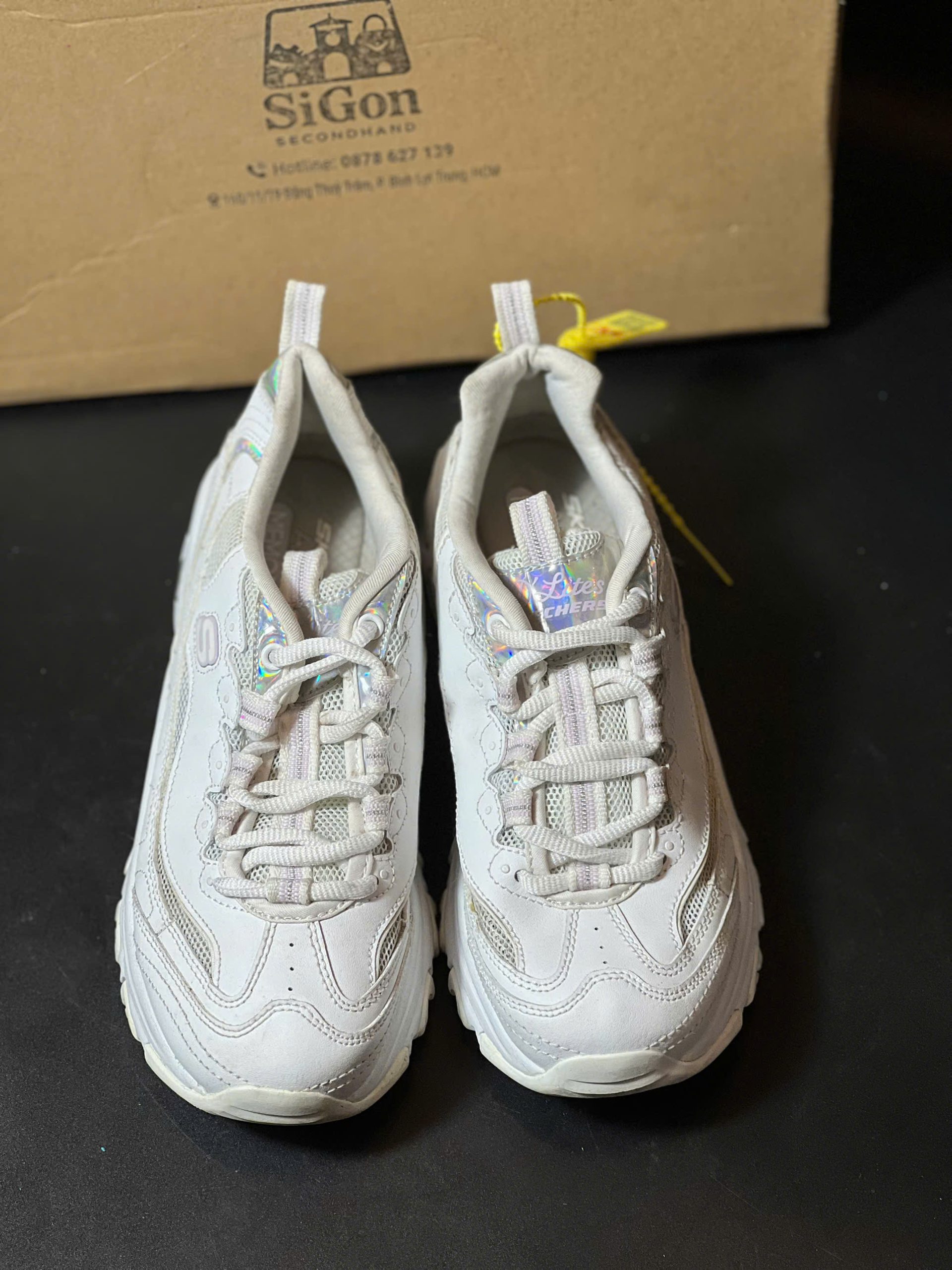 Skechers D'Lites "White Holographic" - 36 - Độ mới 90% - Ảnh 3